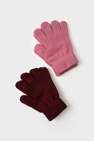 PLAYTODAY Перчатки трикотажные для девочек, 2 пары в комплекте #1226938