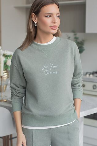 VILATTE Джемпер из петельчатого футера двухнитки с эластаном #1228033