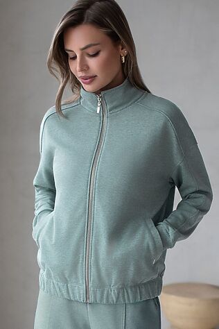 VILATTE Бомбер среднего объема на молнии из петельчатого футера двухнитки с эластаном #1228036