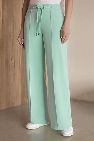 VILATTE Прямые трикотажные брюки на резинке из футера двухнитки эластичные #1228113