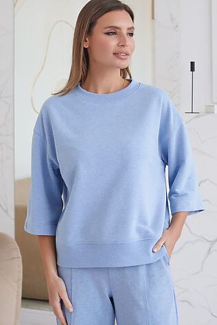 VILATTE Свитшот свободный из петельчатого футера двухнитки с эластаном #1228120