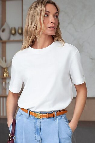 VILATTE Футболка свободная из премиального хлопка с эластаном #1228123