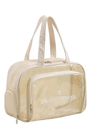 KRISTALLER Kristaller Сумка-косметичка унисекс прозрачная с отделением для обуви, бежевый #1229520