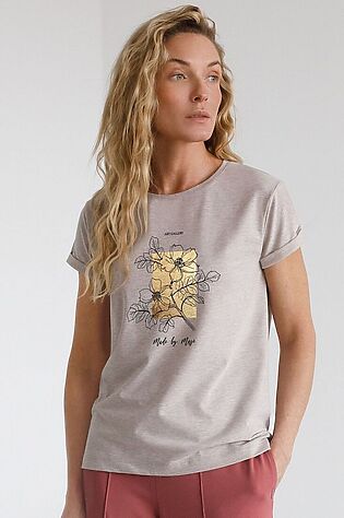 VILATTE Свободная футболка с принтом из премиального хлопка с эластаном #1229912