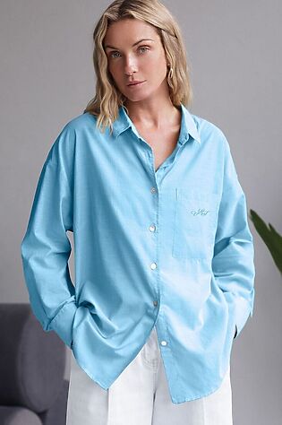 VILATTE Блузка свободная с карманом из хлопка #1230643