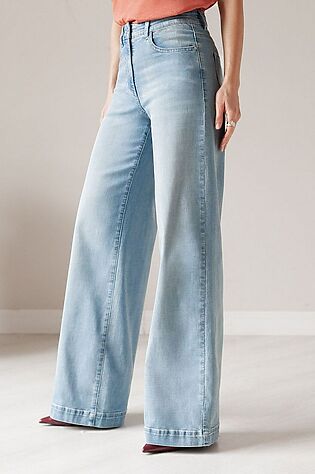 VILATTE Джинсы трубы прямые с декоративной стиркой из эластичного денима #1230652