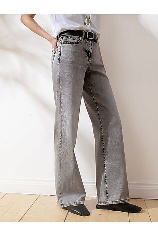 VILATTE Джинсы трубы с декоративной стиркой из эластичного облегченного денима #1230667