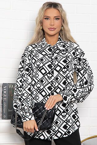 LADY TAIGA Блуза хлопковая Танец линий #1230741