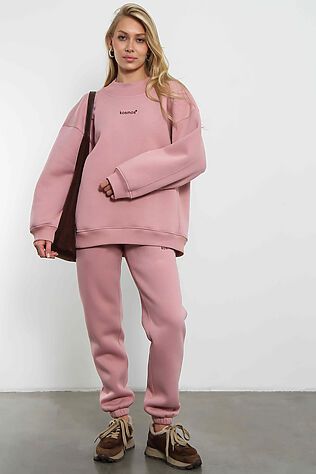 KOSMOS Свитшот женский оверсайз с начесом Розовая пудра #1231113