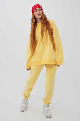 KOSMOS Свитшот женский оверсайз с начесом Желтый #1231161