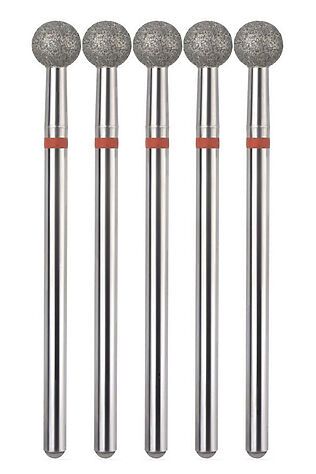 KRISTALLER Manita Professional Фреза алмазная шар для аппаратного маникюра 856.104.001.048.050 ФАШ-5,0М, красная насечка, ø 5 мм, 5 шт. #1231186