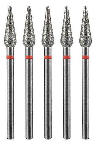 KRISTALLER Manita Professional Фреза алмазная капля большая для аппаратного маникюра 856.104.260.120.040 ФАК-4,0 12М, красная насечка, ø 4,0 мм, 5 шт. #1231197