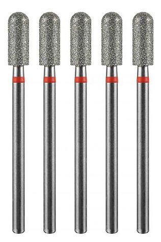 KRISTALLER Manita Professional Фреза алмазная цилиндр закругленный для аппаратного маникюра 856.104.141.090.040 ФАЦС-4,0 9М, красная насечка, ø 4,0 мм, 5 шт. #1231199