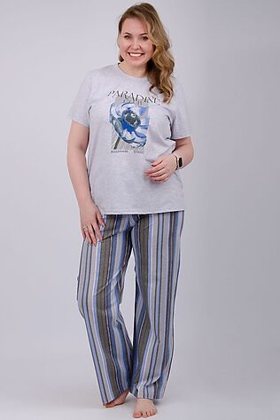 НАТАЛИ Пижама с брюками Флористика 2 #1231977