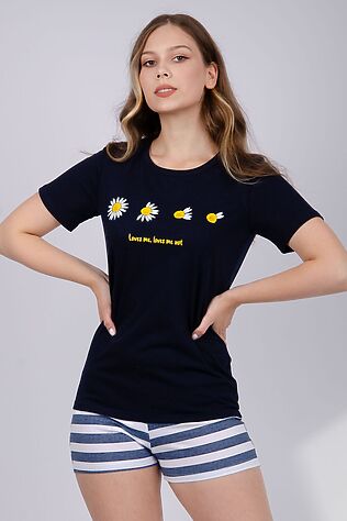 НАТАЛИ Пижама с шортами Ромашка #1231978