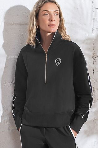 VILATTE Джемпер с воротом на молнии и лампасами из футера двухнитки с эластаном #1232416