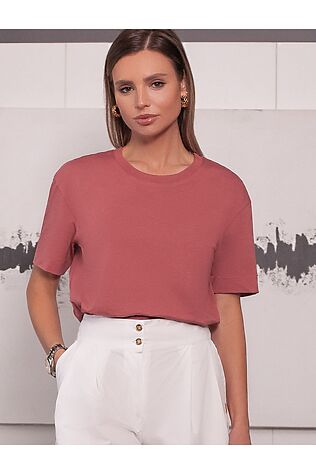 VILATTE Свободная футболка из премиального хлопка с эластаном #1232422