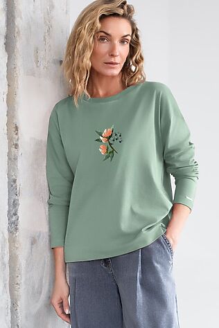 VILATTE Лонгслив с принтом из премиального хлопка с эластаном #1232440