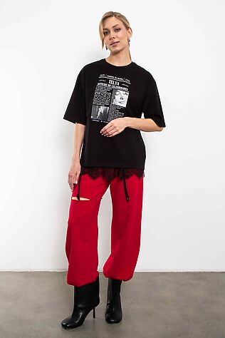 KOSMOS Футболка женская с оверсайз Модная пресса #1233351