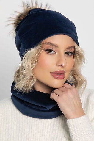 LADY TAIGA Комплект шапка с помпоном и снуд #1234470