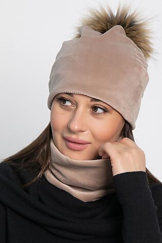 LADY TAIGA Комплект шапка с помпоном и снуд #1234471