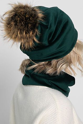 LADY TAIGA Комплект шапка с помпоном и снуд #1234472