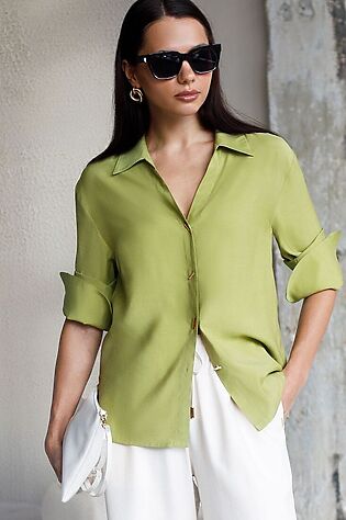 VILATTE Блузка с широкими манжетами из вискозы с лиоцеллом #1235542