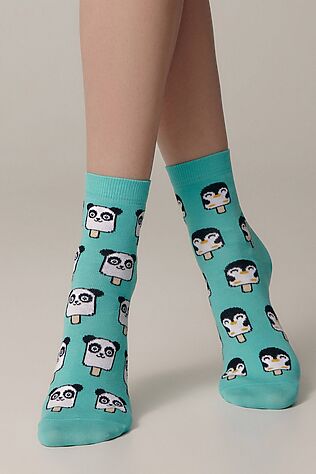 CONTE ELEGANT CONTE Хлопковые носки HAPPY c рисунками 'panda & penguin' #1237448