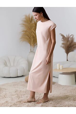 VILATTE Длинное прямое платье с разрезами из 100% хлопка #1237663