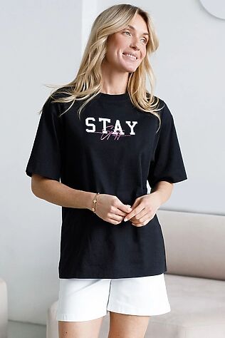 VILATTE Футболка оверсайз с принтом из премиального 100% хлопка #1237728