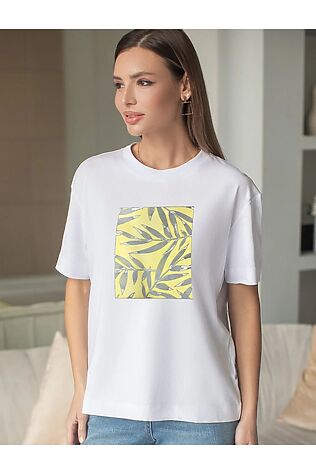 VILATTE Футболка с принтом свободная из премиального 100% хлопка #1237732