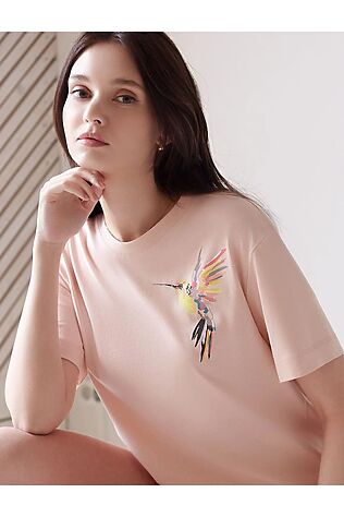 VILATTE Футболка с принтом свободная из премиального 100% хлопка #1237736