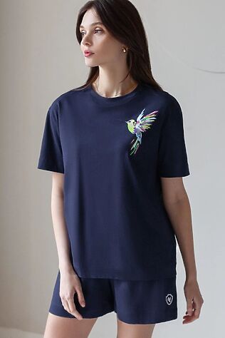 VILATTE Футболка с принтом свободная из премиального 100% хлопка #1237740