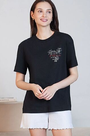 VILATTE Футболка с принтом свободная из премиального 100% хлопка #1237741