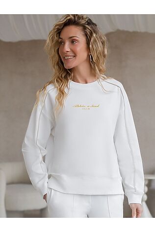 VILATTE Свитшот с лампасами и разрезами из эластичного футера двухнитки без начеса #1237977