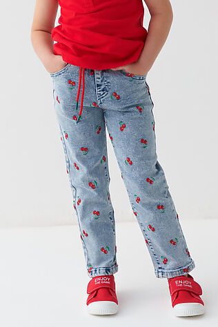 PLAYTODAY Брюки текстильные джинсовые для девочек #1239687