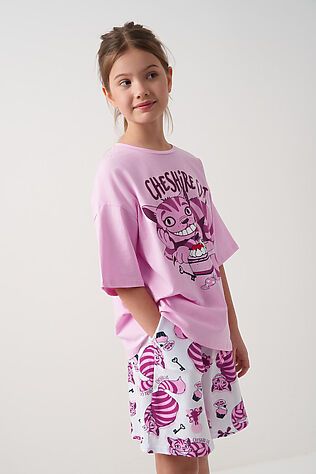 PLAYTODAY Комплект трикотажный для девочек: фуфайка (футболка), шорты #1239773