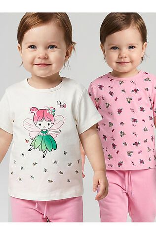 PLAYTODAY Джемпер детский трикотажный для девочек (футболка), 2 шт в комплекте #1240073