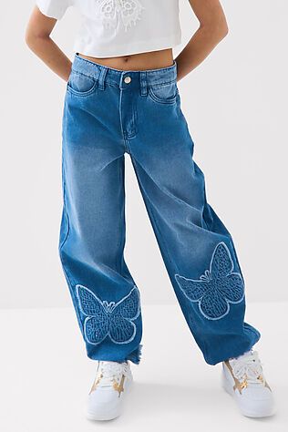 PLAYTODAY Брюки текстильные джинсовые для девочек #1240107