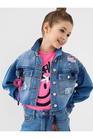 PLAYTODAY Куртка текстильная джинсовая для девочек #1240108