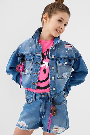 PLAYTODAY Шорты текстильные джинсовые для девочек #1240110