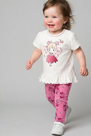 PLAYTODAY Комплект детский трикотажный для девочек: джемпер (футболка), брюки #1240123