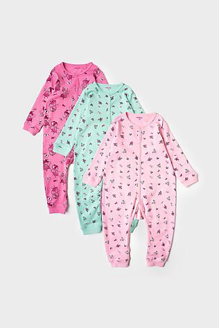 PLAYTODAY Комбинезон детский трикотажный для девочек, 3 шт в комплекте #1240126