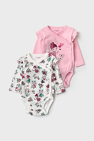 PLAYTODAY Боди детское трикотажное для девочек, 2 шт в комплекте #1240130