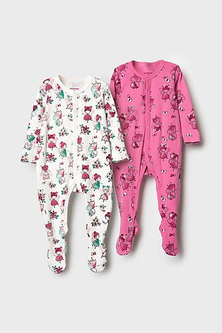 PLAYTODAY Комбинезон детский трикотажный для девочек, 2 шт в комплекте #1240144