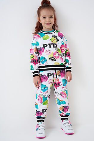 PLAYTODAY Комплект трикотажный для девочек: толстовка, брюки #1240207