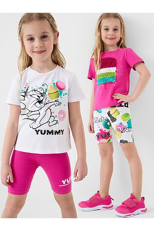 PLAYTODAY Брюки трикотажные для девочек (легинсы укороченные), 2 пары в комплекте #1240210