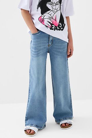 PLAYTODAY Брюки текстильные джинсовые для девочек #1240253