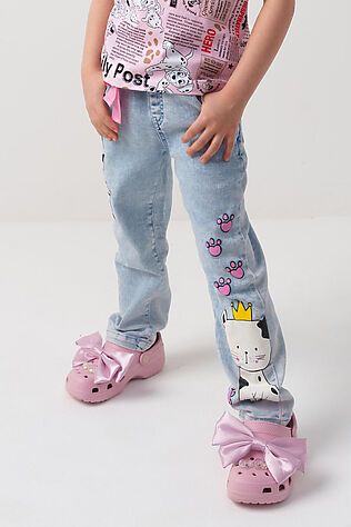 PLAYTODAY Брюки текстильные джинсовые для девочек #1240255