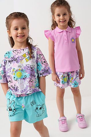 PLAYTODAY Шорты трикотажные для девочек, 2 шт в комплекте #1240260